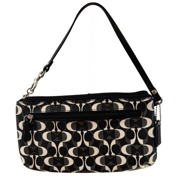 Coach Black Peyton Dream C Small Wristlet Wallet Bag Purse Clutch F50523 Mini